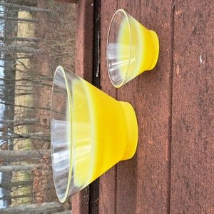 Vintage Blendo Yellow Frosted Chip and Dip Bowls